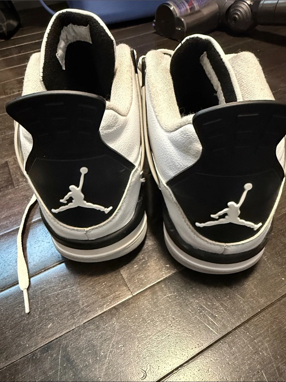 Jordan White and Black Retro Basketball Sneakers